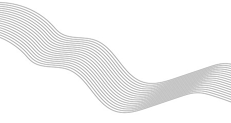 Fototapeta premium Minimalist grey wavy lines on white background. Abstract flowing curved stripes pattern. Modern geometric line art illustration for corporate branding and digital wallpaper design.