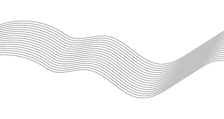 Fototapeta premium Minimalist abstract wave pattern with flowing grey lines, modern geometric line art background, elegant curved stripe texture for corporate branding and web design
