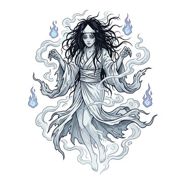 Japanese ghost vector image Yūrei | Japanisches Geistervektorbild Yūrei