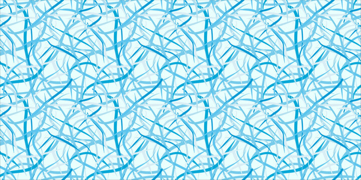 Abstract Blue Scribble Seamless Pattern Background