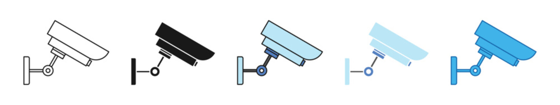 cctv security camera icon set. cctv security camera vector icon set for surveillance and property protection concepts