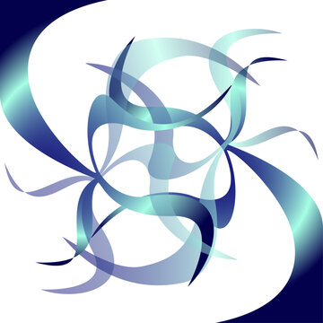 Blue fluid ribbon swirl abstract gradient vector design