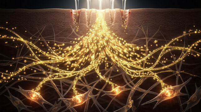 Exosome interaction event cellular environment scientific visualization microscopic viewpoint advanced research concept