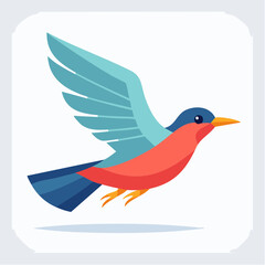 Obraz premium Stylized illustration of a colorful bird in flight