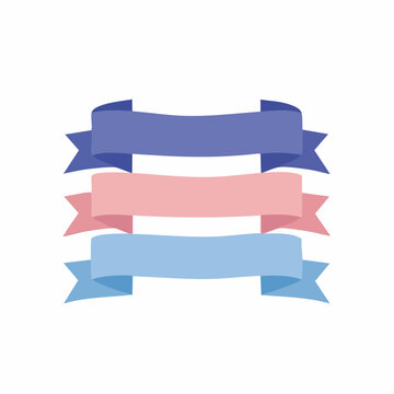 Three Horizontal Ribbons in Pastel Colors