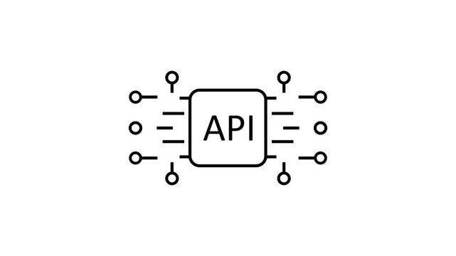 API Integration Icon on White Background, Application Programming Interface Technology Symbol