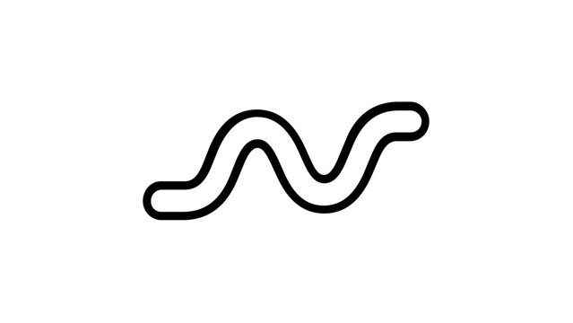 Wriggling earthworm vector icon illustration for soil health and organic gardening, small invertebrate creature for nature education and environmental biology, earth worm symbol on white background.