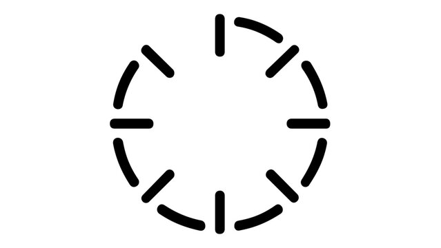 Modern vector icon illustration of a circular progress bar loading indicator, designed for user interface feedback, website buffering states, and mobile application processing animations.