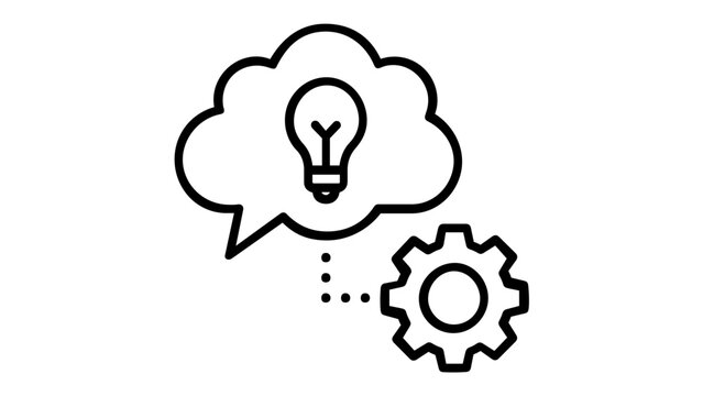 Professional vector illustration of a tooltip popup message for information display, featuring a clean speech bubble line icon suitable for user interface help guides and software navigation.