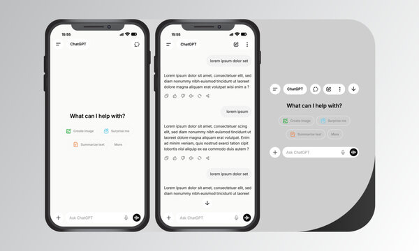 ChatGPT Home Interface Template Set with Smartphone