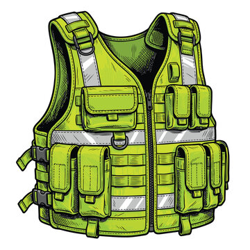 police green stabilo vest vector image 