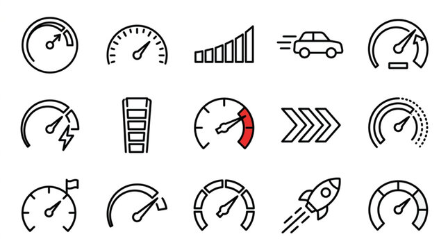 Collection of Vehicle and Speedometer Icons