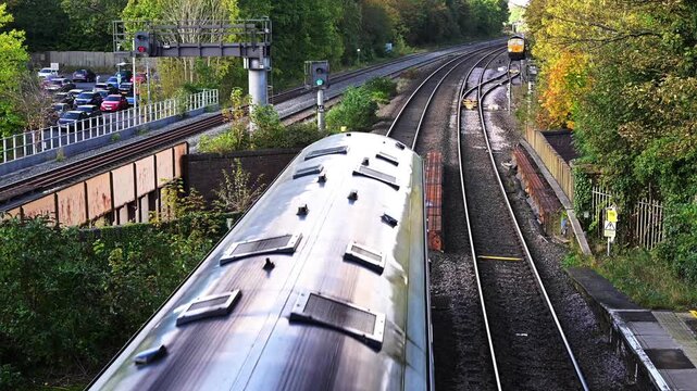 English commuter passenger suburban railway statiom west midlands england uk