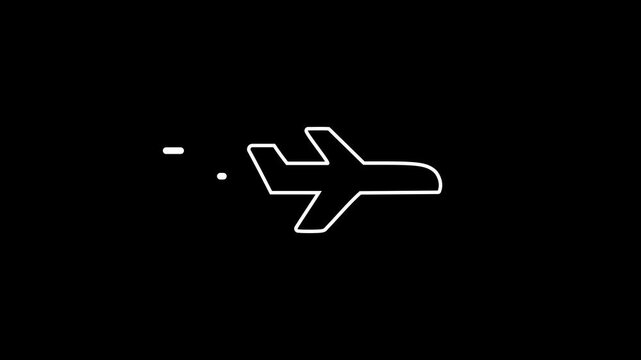 Flying Plane Icon Motion Graphic. Simple Plane Icon Fly Animation, Flat Airplane Motion Graphic Concept