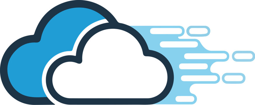 Abstract cloud computing startup rocket launch background