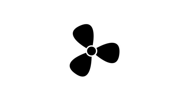 Animated Radiation Hazard Symbol Button. Radiation Icon Button Animation on White Background.