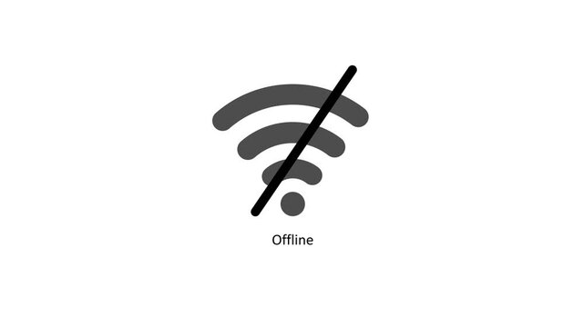 No Internet Connection WiFi Off. WiFi Disabled Icon with Slash Line Indicator. Offline WiFi Icon with Disabled Signal Symbol.
