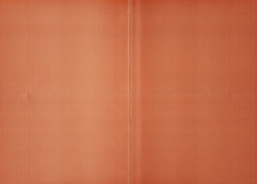 Vintage Orange Folded Paper Texture Background with Creases