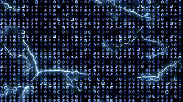 Dynamic binary code and electric pulse animation illustrating technology connectivity