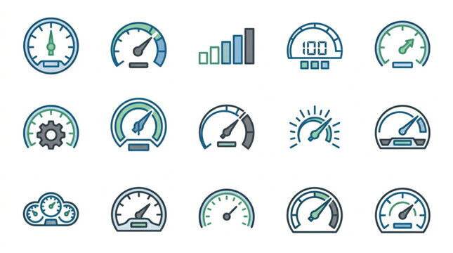 Collection of Dashboard and Speedometer Icons