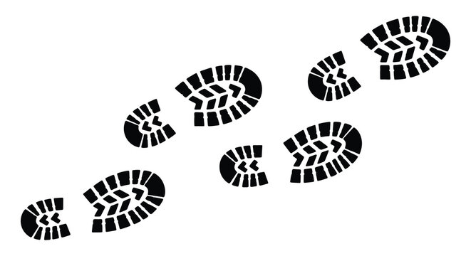 footprint patterns on white background silhouette pattern tread trail step