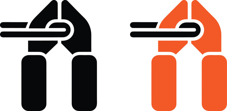 Pipe Wrench Tool Icon Set &ndash; Plumbing Equipment Vector Illustration
