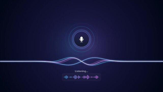 Abstract voice recognition interface with audio sound wave