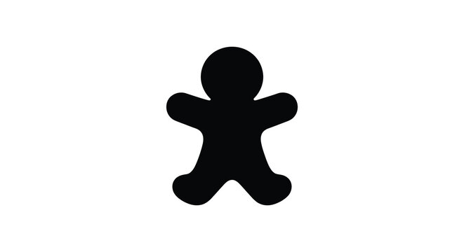 humanoid figure silhouette black white background icon symbol avatar character