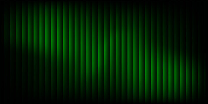 Futuristic glowing fractal glass with luminous green and cyan wave flowing through ribbed texture from emerald green to bright turquoise. Bold dynamic design for modern visual art projects. Vector