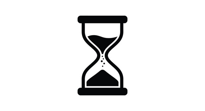 hourglass silhouette on white background sand timer time clock chronometer
