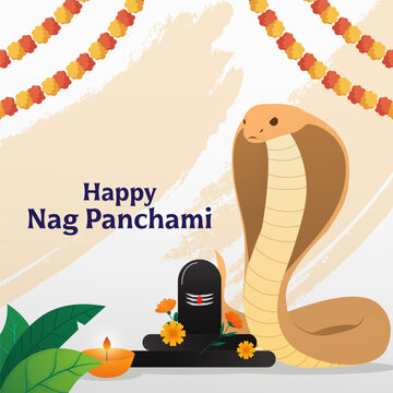 gradient design illustration for nag panchami celebrate