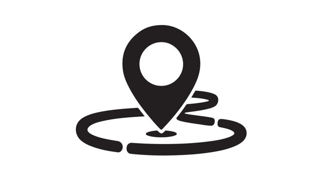 Map Pin Icon Vector Black Navigation Location Marker Glyph