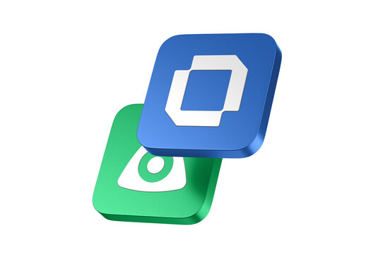 3D Rendering App Icons Mockup Floating on White Background
