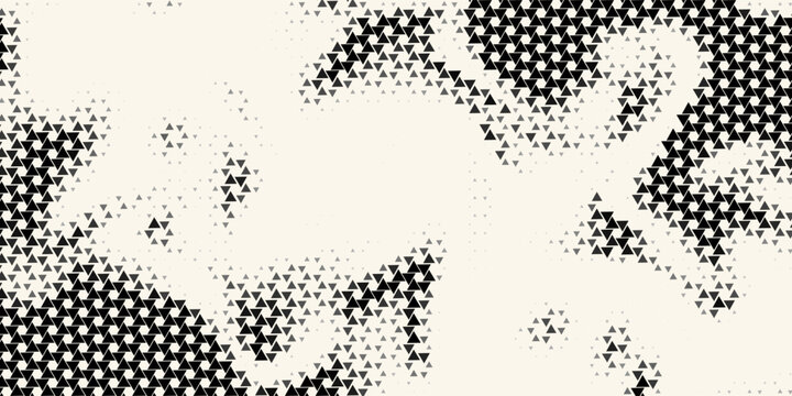 Triangular Halftone Texture Retro wave Vector Geometric Technology Abstract Background. Half Tone Triangles Retro Colored Pattern. Minimal 80s Style Dynamic Tech Structure Wallpaper