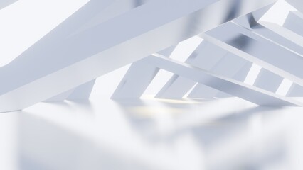 Naklejka premium Abstract architecture background geometric shapes in design interior 3d render