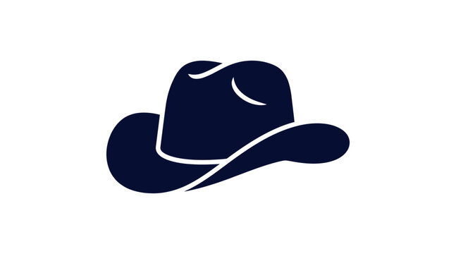 Cowboy hat western style side view silhouette icon illustration