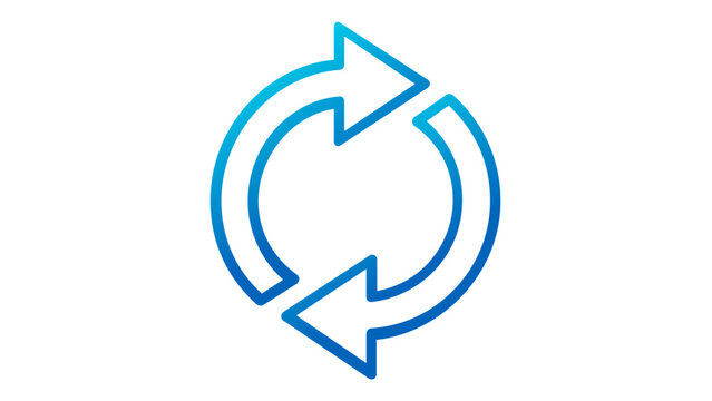 Professional sync double arrows line icon vector illustration for tech layouts, highlighting a clear backup and restore symbol designed for high-quality scalable graphic resource libraries.