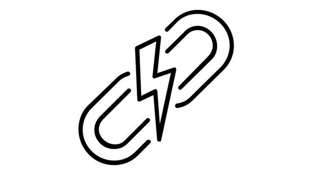 Versatile unlink broken chain symbol line icon vector illustration designed for technical documentation and software interfaces, offering a clean and professional look for digital platforms.