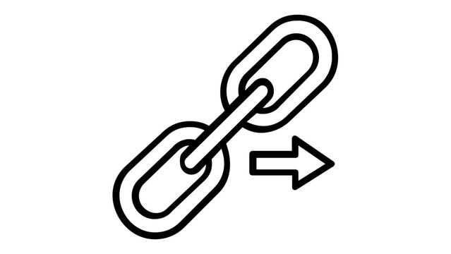 Contemporary unlink broken chain symbol line icon vector illustration for high-quality graphic resources, optimized for web developers and UI designers seeking minimalist navigation elements.