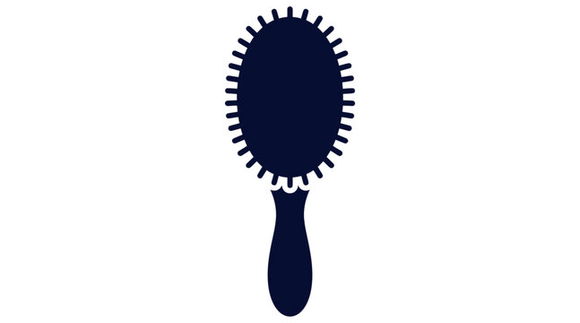 Hairbrush oval paddle brush silhouette icon illustration