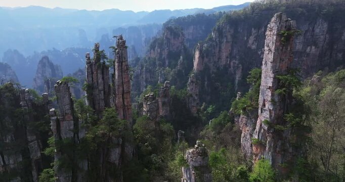 Aerial view of Yubi Peak, Zhangjiajie