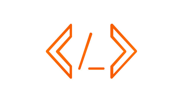 Sleek vector icon of code brackets representing software development, web programming, and digital script engineering for modern technology, internet, and computer science theme illustration.
