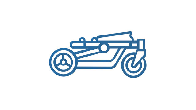 Professional vector illustration of a folded baby stroller frame line icon, suitable for nursery product branding, prenatal care guides, and motherhood magazines with elegant graphic details.