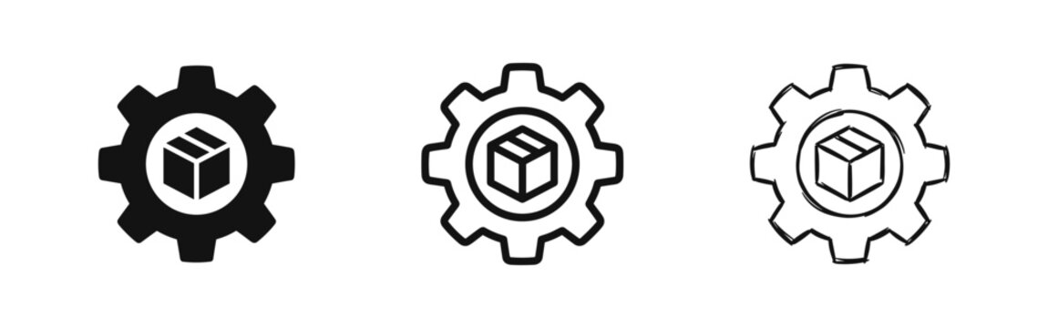 Product Management and Logistics Integration Cog Icon Set