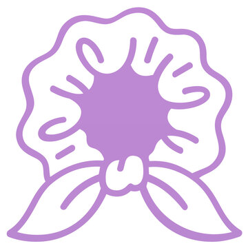 Fabric scrunchie hair tie linear vector illustration for hair styling and feminine beauty accessories, minimalist icon for personal care products and morning routine grooming essentials.