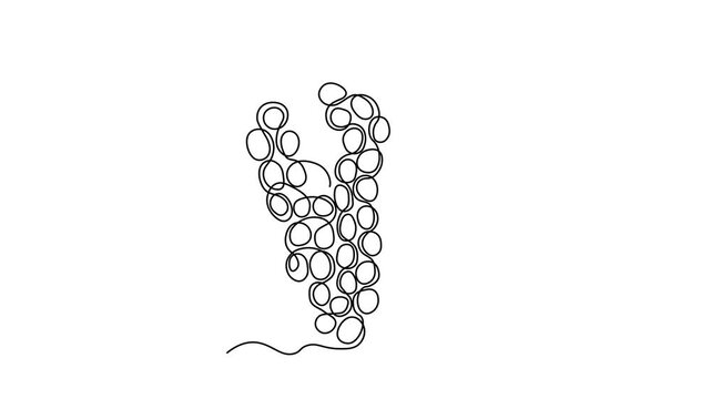 bunch of grapes. continuous single one line art hand drawing sketch logo on white background