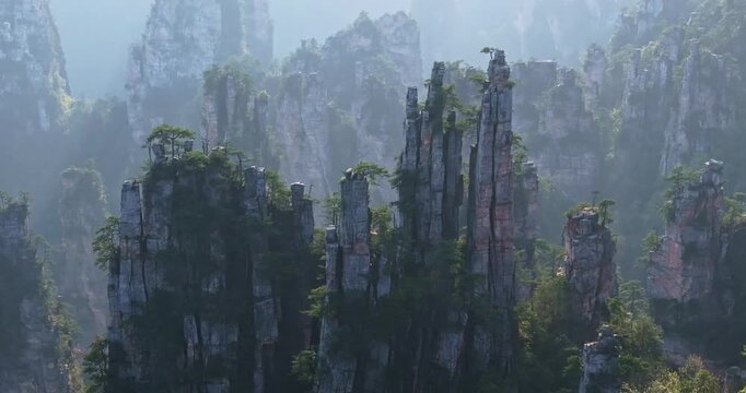 Aerial view of Yubi Peak, Zhangjiajie