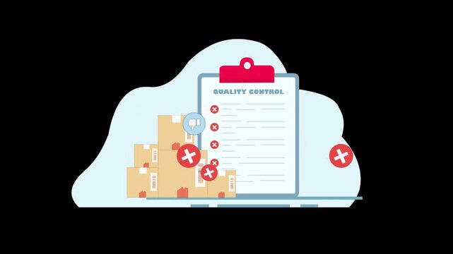 Quality Control Concept Animation with an alpha channel