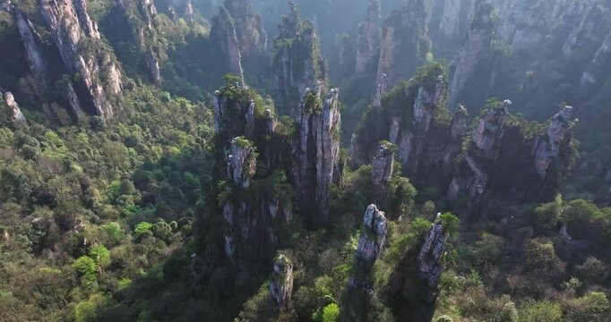 Aerial view of Yubi Peak, Zhangjiajie