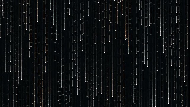 Abstract digital data stream lines falling against a dark background